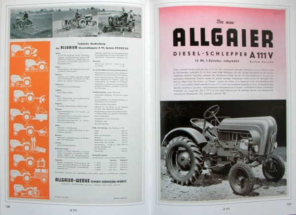 Bauer "Allgaier - Schlepper und Motorenprospekte" Allgaier Tractor-History 1998 (5465)